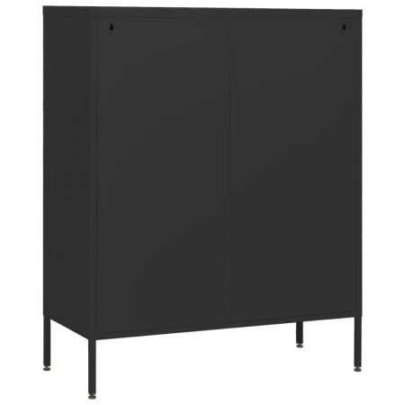 Chest of Drawers Black 80x35x101.5 cm Steel