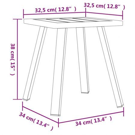 Garden Table Anthracite 34x34x38 cm Steel