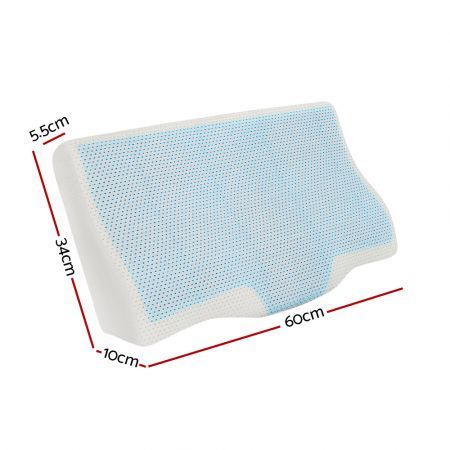 Giselle Bedding Memory Foam Contour Pillow Cool Gel Bamboo Cover