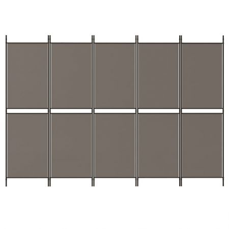 5-Panel Room Divider Anthracite 250x220 cm Fabric