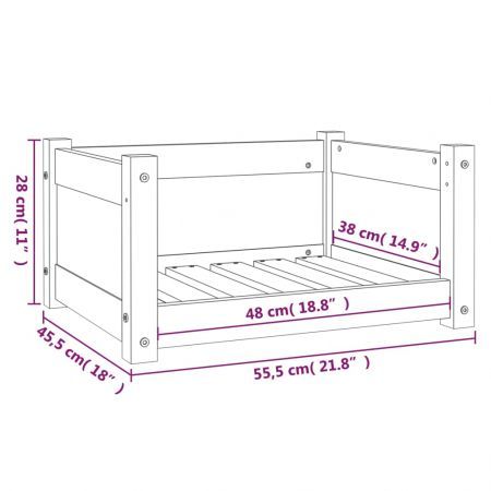 Dog Bed 55.5x45.5x28 cm Solid Pine Wood