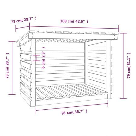 Firewood Rack 108x73x79 cm Solid Wood Pine