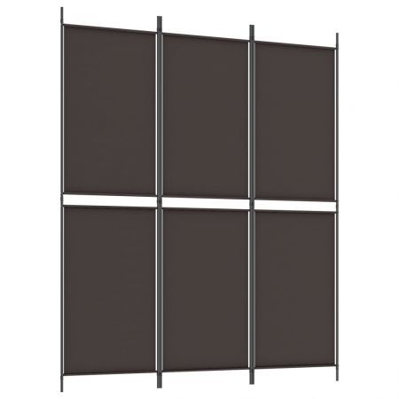 3-Panel Room Divider Brown 150x180 cm Fabric