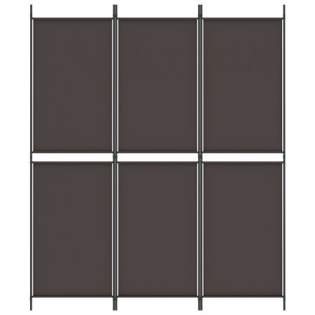 3-Panel Room Divider Brown 150x180 cm Fabric