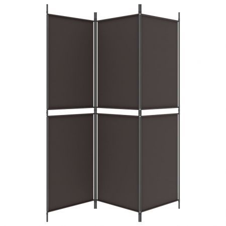 3-Panel Room Divider Brown 150x180 cm Fabric