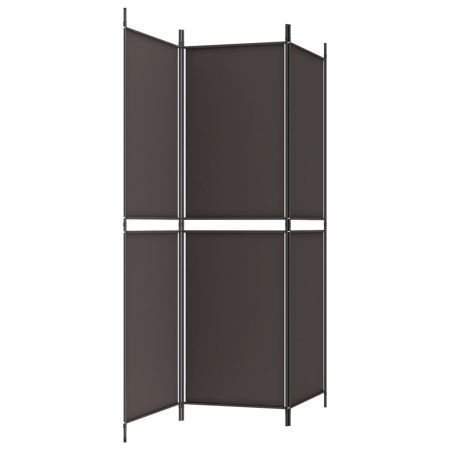 3-Panel Room Divider Brown 150x180 cm Fabric