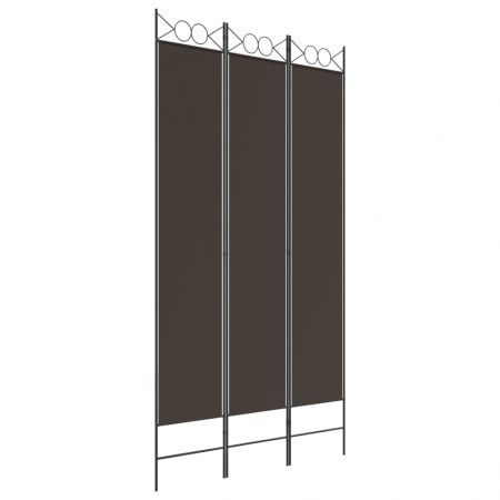 3-Panel Room Divider Brown 120x220 cm Fabric