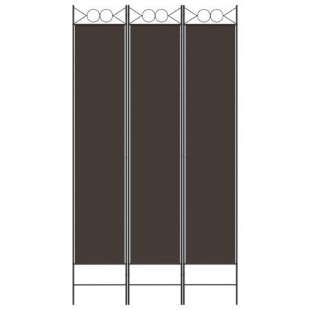 3-Panel Room Divider Brown 120x220 cm Fabric