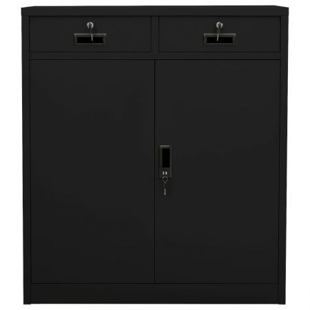 Office Cabinet Black 90x40x102 cm Steel