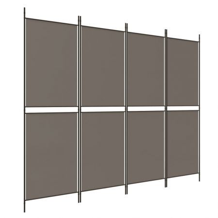 4-Panel Room Divider Anthracite 200x200 cm Fabric