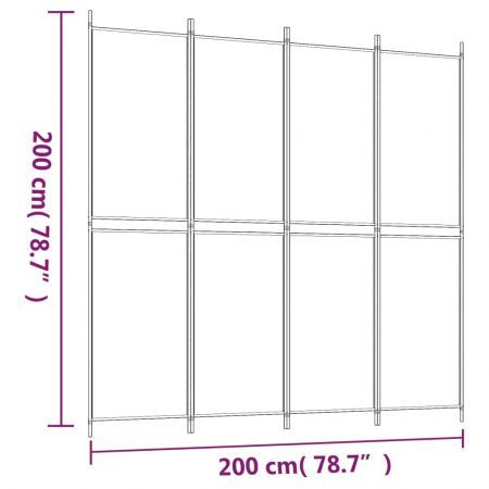 4-Panel Room Divider Anthracite 200x200 cm Fabric