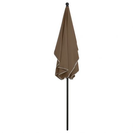 Garden Parasol with Pole 210x140 cm Taupe