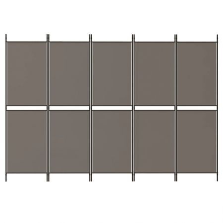 5-Panel Room Divider Anthracite 250x200 cm Fabric