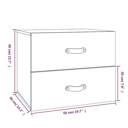 Wall-mounted Bedside Cabinets 2 pcs 50x36x40 cm