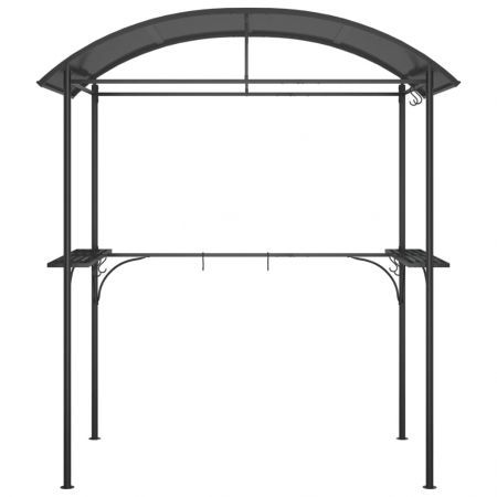 BBQ Gazebo with Side Shelves Anthracite 220x115x230 cm Steel