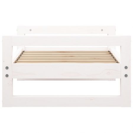 Dog Bed White 65.5x50.5x28 cm Solid Pine Wood