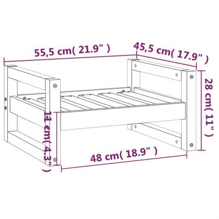 Dog Bed 55.5x45.5x28 cm Solid Pine Wood