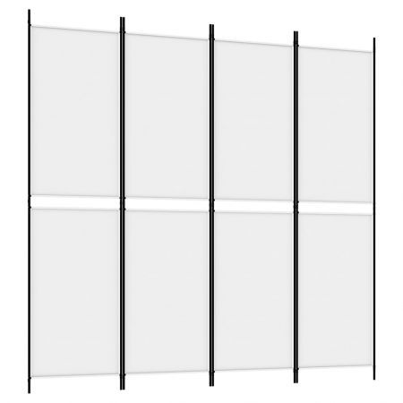 4-Panel Room Divider White 200x200 cm Fabric