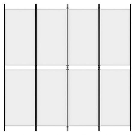 4-Panel Room Divider White 200x200 cm Fabric