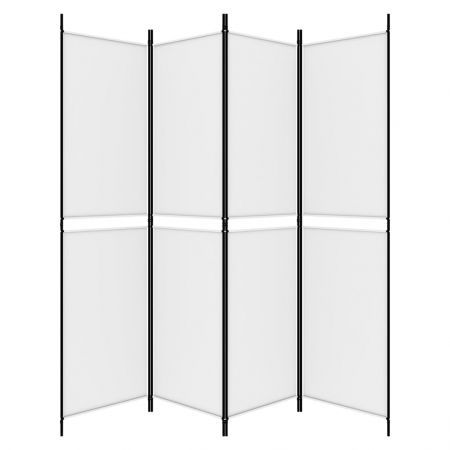 4-Panel Room Divider White 200x200 cm Fabric