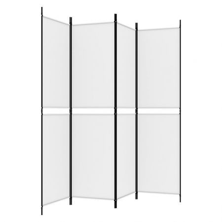 4-Panel Room Divider White 200x200 cm Fabric