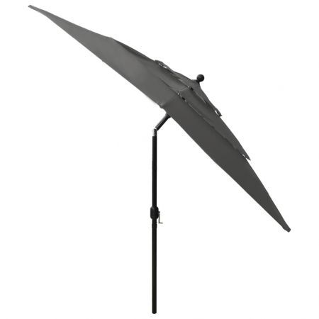 3-Tier Parasol with Aluminium Pole Anthracite 2.5x2.5 m