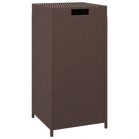 Trash Bin Brown 40x40x80 cm Poly Rattan