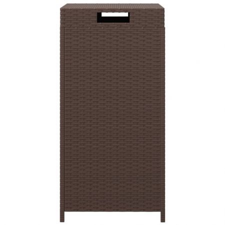 Trash Bin Brown 40x40x80 cm Poly Rattan