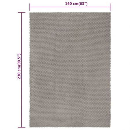 Rug Rectangular Grey 160x230 cm Cotton