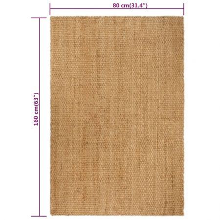 Rug Rectangular Natural 80x160 cm Jute