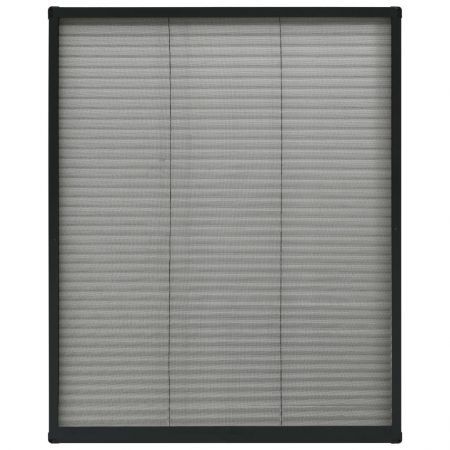 Plisse Insect Screen for Windows Aluminium Anthracite 80x100 cm