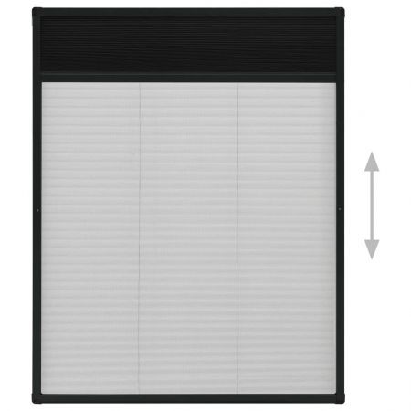 Plisse Insect Screen for Windows Aluminium Anthracite 80x100 cm