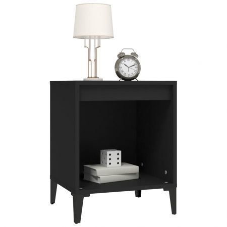 Bedside Cabinet Black 40x35x50 cm