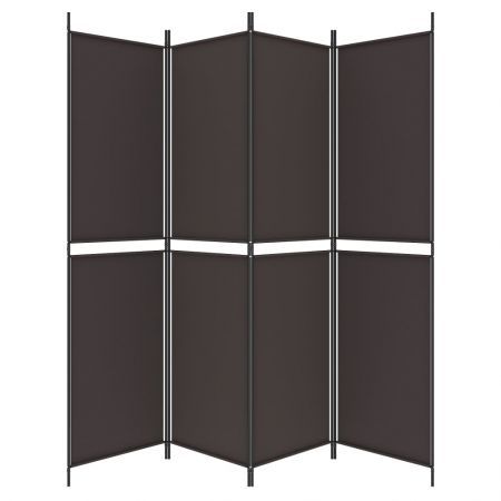 4-Panel Room Divider Brown 200x200 cm Fabric