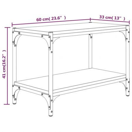 TV Cabinet Black 60x33x41 cm Engineered Wood and Steel