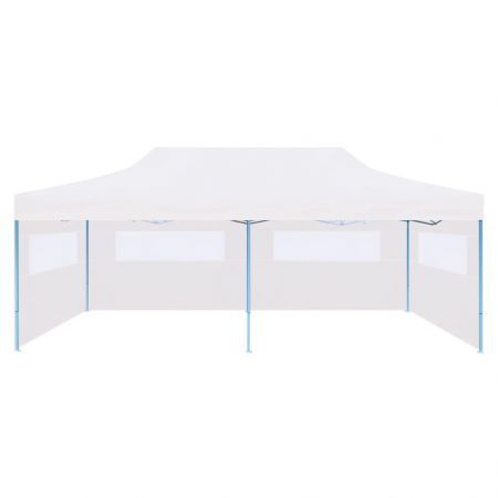 Folding Pop-up Partytent with Sidewalls 3x6 m Steel White