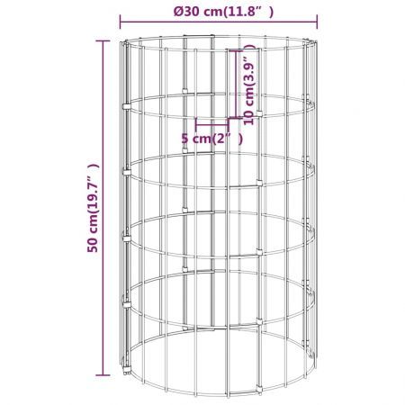 Circular Gabion Pole Galvanised Steel Ø30x50 cm