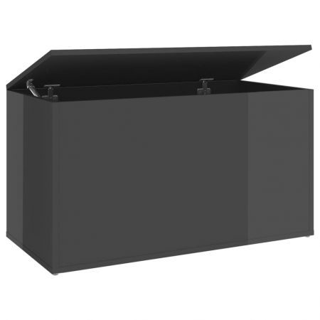 Storage Chest High Gloss Grey 84x42x46 cm Engineered Wood