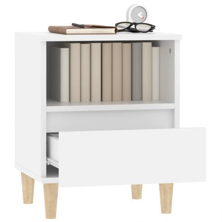 Bedside Cabinet White 40x35x50 cm