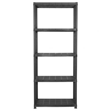 Storage Shelf 5-Tier Black 71x38x170 cm Plastic