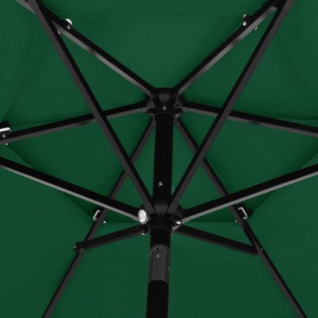 3-Tier Parasol with Aluminium Pole Green 2.5 m