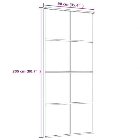 Sliding Door Frosted ESG Glass and Aluminium 90x205 cm White