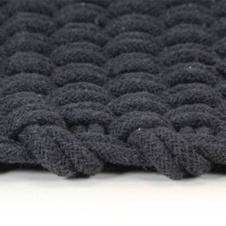 Rug Rectangular Anthracite 180x250 cm Cotton