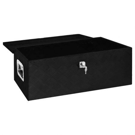 Storage Box Black 90x47x33.5 cm Aluminium