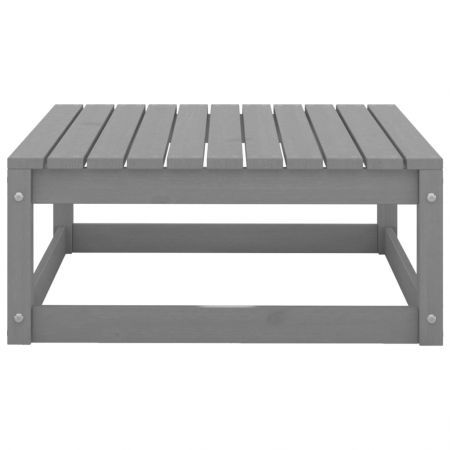 Garden Footstool 70x70x30 cm Grey Solid Pinewood