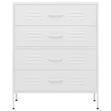 Chest of Drawers White 80x35x101.5 cm Steel