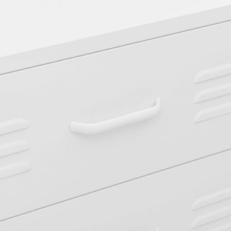 Chest of Drawers White 80x35x101.5 cm Steel