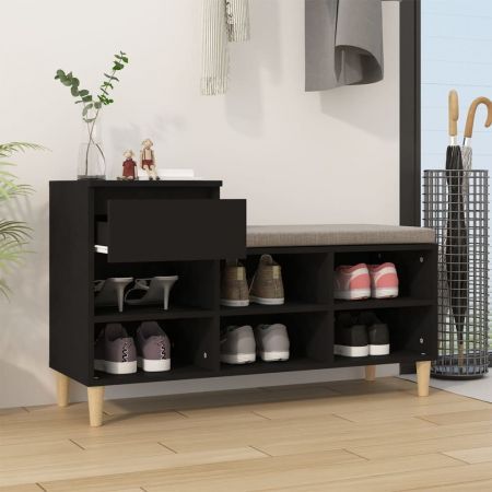 Shoe Cabinet Black 102x36x60 cm Engineered Wood