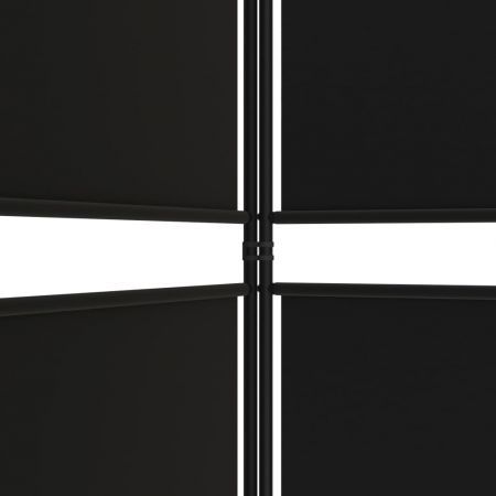 6-Panel Room Divider Black 300x220 cm Fabric