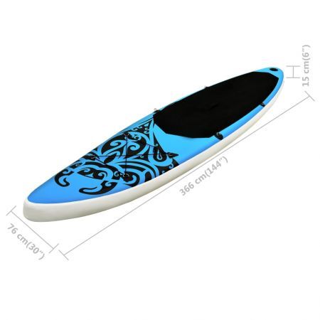 Inflatable Stand Up Paddleboard Set 366x76x15 cm Blue